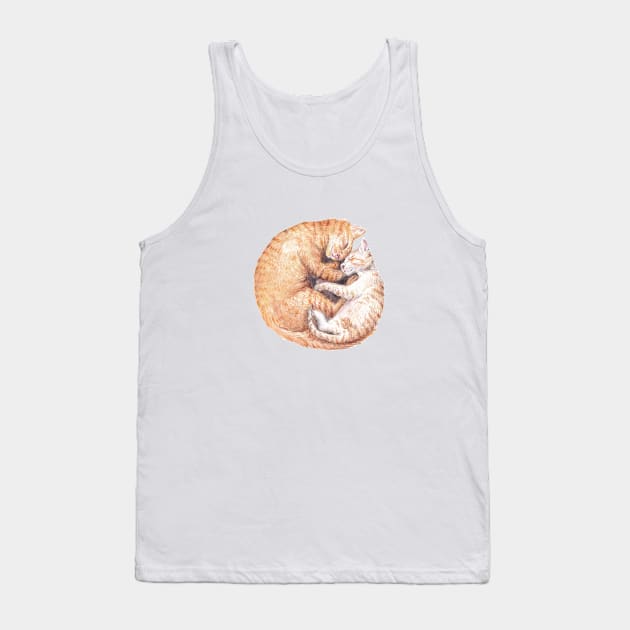 Cuddling Cats Yin Yang Tank Top by wanderinglaur